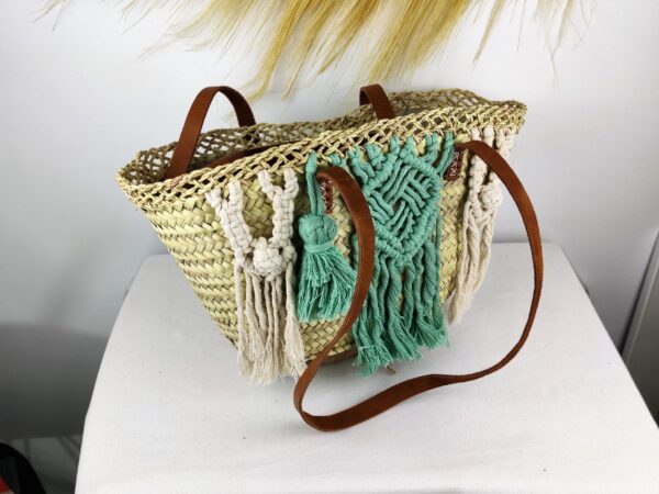 CESTA DE FIBRA MACRAMÉ - Imagen 3