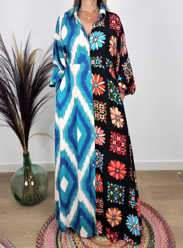 VESTIDO CAMISERO COMBINADO