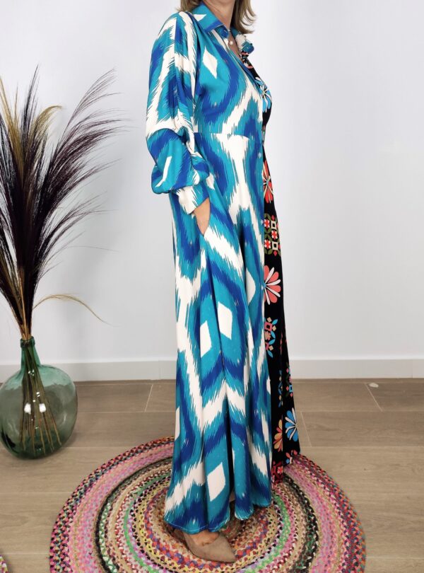 VESTIDO CAMISERO COMBINADO - Imagen 2