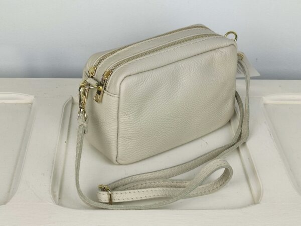 BOLSO BANDOLERA PIEL DOBLE CREMALLEWRA - Imagen 4