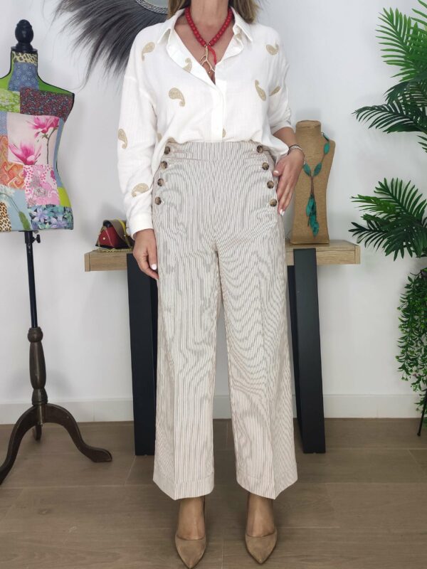 PANTALON CULOTTE DE RAYAS - Imagen 4