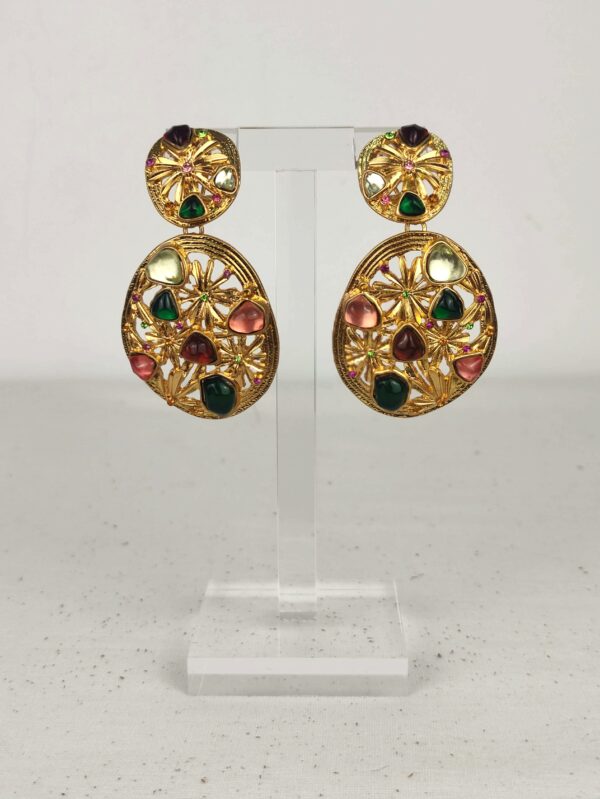 PENDIENTES ROSETON PIEDRA