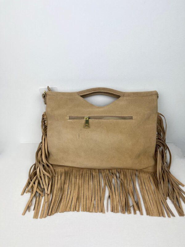 BOLSO PIEL SERRAJE ACABADO FLECOS - Imagen 2