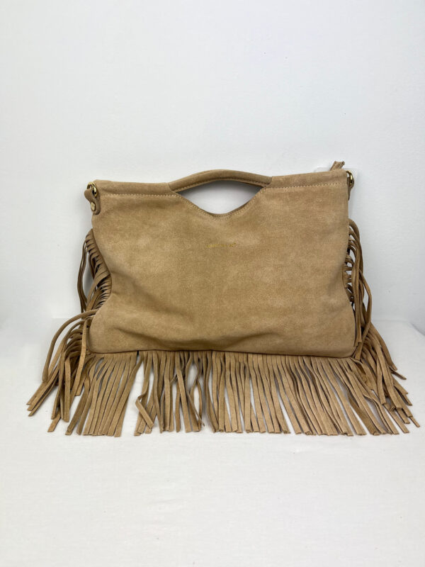 BOLSO PIEL SERRAJE ACABADO FLECOS