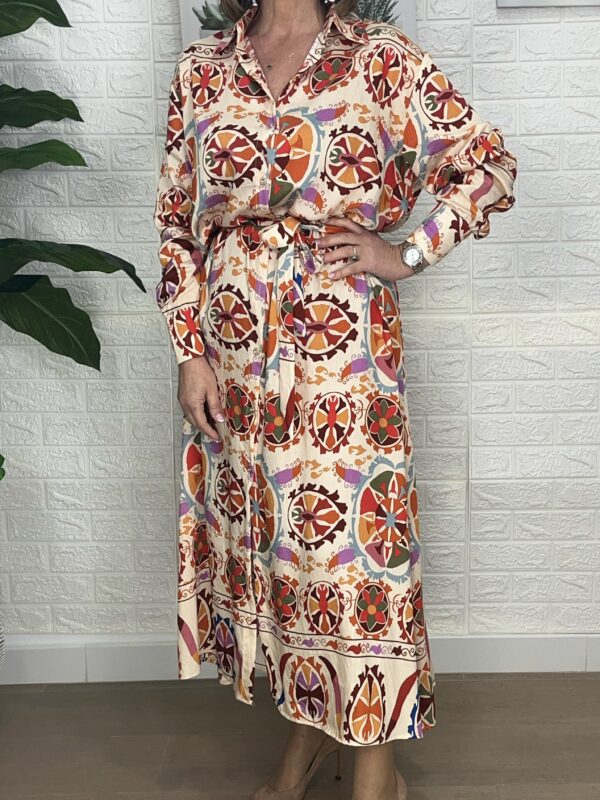VESTIDO CAMISERO FLORAL - Imagen 3