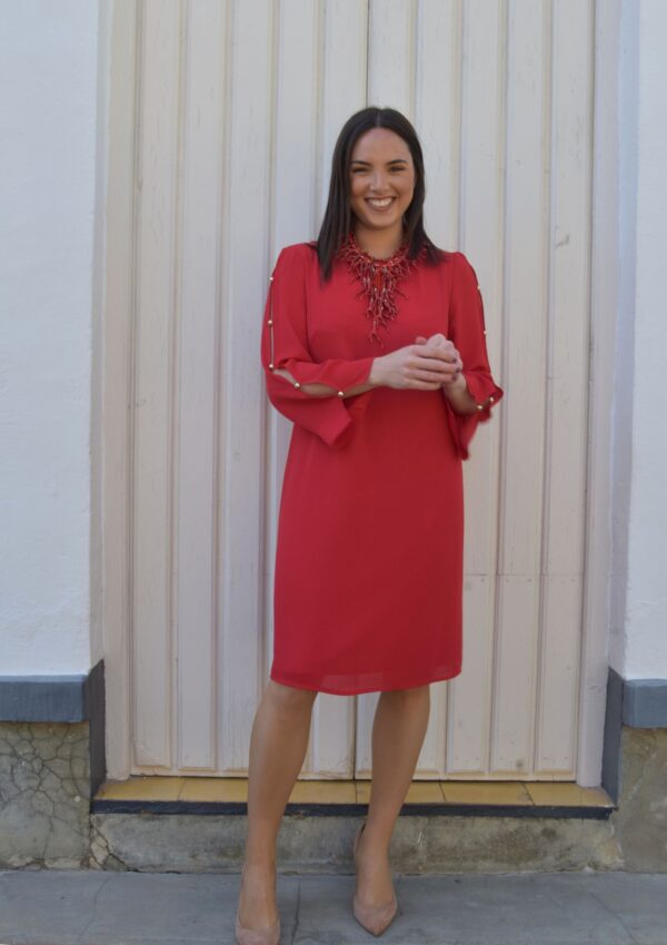 VESTIDO ABALORIOS MANGA
