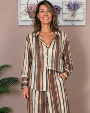 CAMISA RAYAS SATINADA