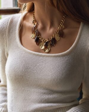 COLLAR CORTO HOJAS