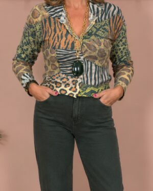 CHAQUETA PUNTO ANIMAL PRINT