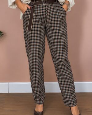 PANTALÓN CUADROS C<7CINTURÓN